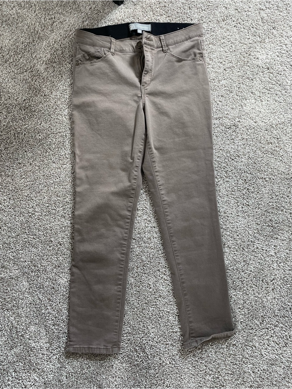 Women's Stretch Slim Cropped Jeans - Taupe Size 6 - Wit & Wisdom